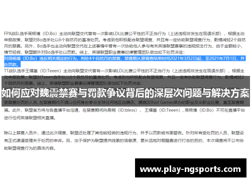 如何应对魏震禁赛与罚款争议背后的深层次问题与解决方案