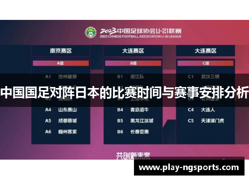 中国国足对阵日本的比赛时间与赛事安排分析