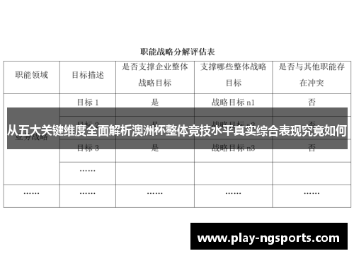 从五大关键维度全面解析澳洲杯整体竞技水平真实综合表现究竟如何 从五大关键维度全面解析澳洲杯整体竞技水平真实综合表现究竟如何
